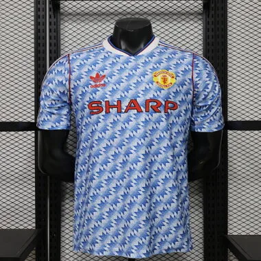 Camiseta de jugador del Manchester United, versión retro azul, temporada 2025/26, tallas S-2XL