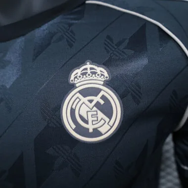 Camisa do Real Madrid, modelo retro preta, versões de jogador, 24-25