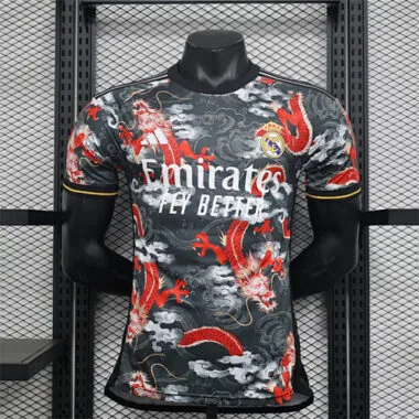 Camiseta del Real Madrid, versión jugador, «Black Dragon», 24-25