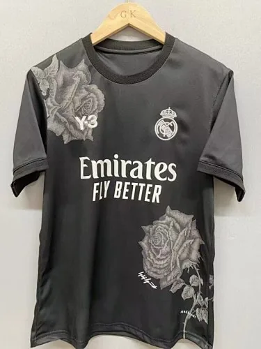 24-25 Real Madrid Y3 maglia nera con rose