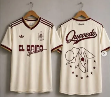 Camisa de jogo fora de casa da seleção masculina de Espanha x El Baifo para o Mundial de 2026 – tamanhos S a 4XL