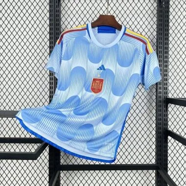 Camisa de jogo fora de casa da Espanha para o Mundial de 2022, estilo retro, tamanhos S-2XL
