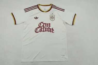 Camisa de jogo fora de casa da seleção masculina de Espanha x Cruz Cafune para o Mundial de 2026, tamanhos S-4XL