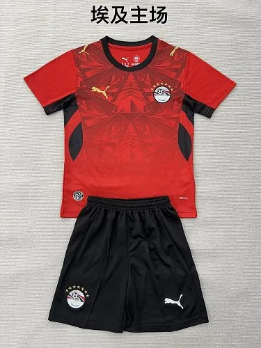 Equipamento infantil para o Egito - Camisola de futebol da seleção nacional para o Mundial de 2026, tamanhos 16-28