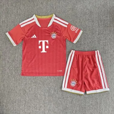 Conjunto infantil do Bayern de Munique 2026/27 – Camisola de futebol de jogo em casa, tamanhos 16-28
