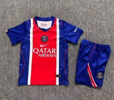 Equipamento infantil de jogo em casa do PSG Paris 2026/27, tamanhos 16-28