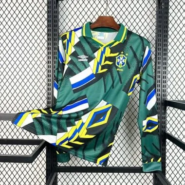 Camisola de guarda-redes «Retro Brazil 1994» de manga comprida, tamanhos S a 2XL