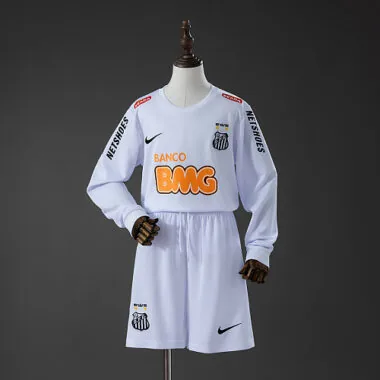 Camisola infantil de manga comprida do Santos, equipamento retro para jogos em casa, época 2012/13, tamanhos 16-28