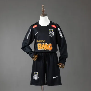 Camisa de futebol infantil do Santos, temporada 2012/13, fora de casa, estilo retro, manga comprida, tamanhos 16-28