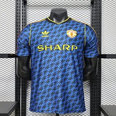 Camiseta de jugador del Manchester United, versión retro azul oscuro, temporada 2025/26, tallas S-2XL