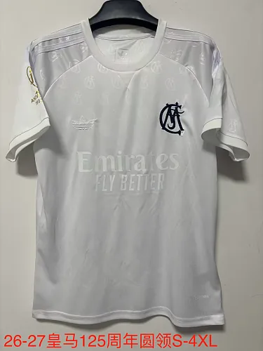 Mens Real Madrid 2026/27 125th Anniversary Round NeckJersey S-4XL