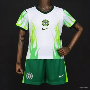 Equipamento infantil da Nigéria para a Copa do Mundo de 2026 (jogo fora de casa), tamanhos 16-28