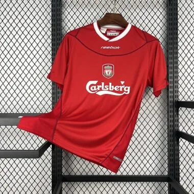 Camisa de jogo em casa retro do Liverpool 2002/04, tamanhos S a 2XL