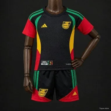 Maglia da trasferta pre-partita 2026 Kids Jamaica 26 x Bob Marley