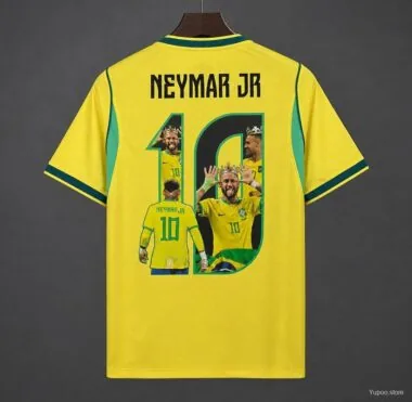 Camiseta local de Brasil para el Mundial de 2026 con estampado especial de Neymar Jr. (tallas S-4XL)