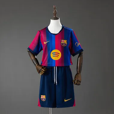 Divisa da bambino per le partite in casa del Barcellona 2026/27, taglie 16-28