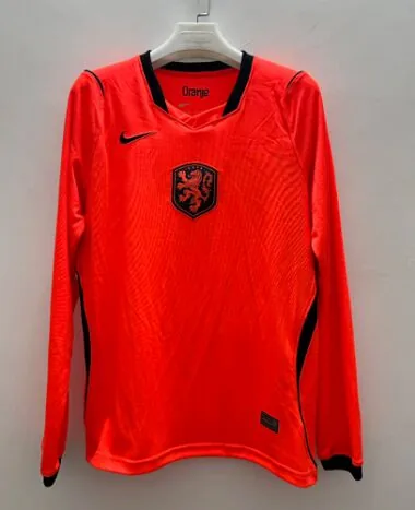 Camisa de futebol de manga comprida da seleção masculina da Holanda para o Mundial de 2026 – tamanhos S a 4XL