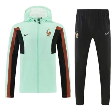 France 2026 - Conjunto com capuz verde-claro, tamanhos S-XXL