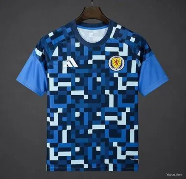 Camisa azul de pré-jogo da Escócia 2026, tamanhos S-4XL