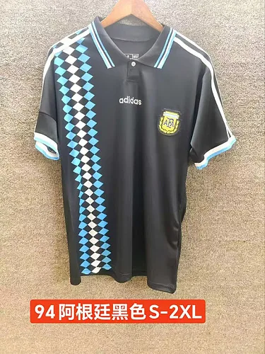 Camisolas de futebol Retro Argentina 1994, pretas