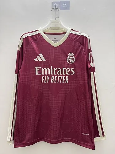 Camisa de manga comprida do Real Madrid 2026/27, terceira camisola de jogo fora de casa, para homem, tamanhos S-4XL