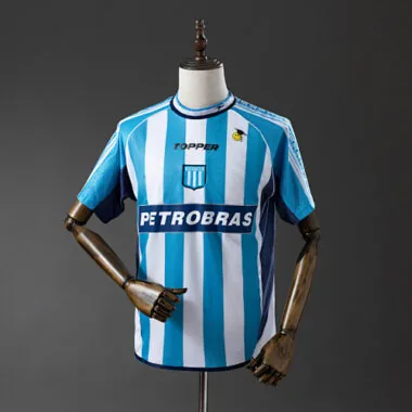 Camisa de futebol retro do Racing Club de Avellaneda (2002/02), para jogos fora de casa, tamanhos S-2XL
