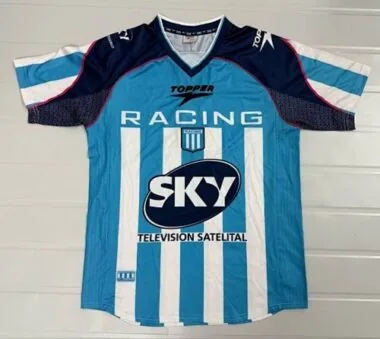 Camisa de futebol retro do Racing Club de Avellaneda da época 2001/02 (fora de casa), tamanhos S-2XL