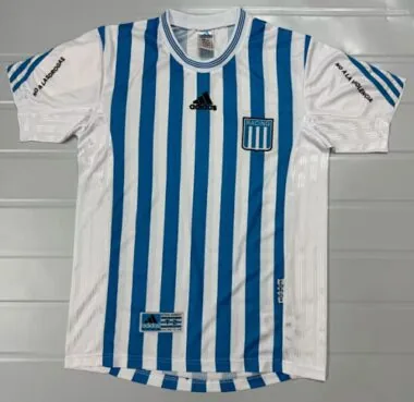 Camisa de futebol retro do Racing Club de Avellaneda (época 99-00), para jogos em casa, tamanhos S-2XL