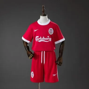 Equipa de casa retro do Liverpool 1997/98, tamanho infantil 16-28