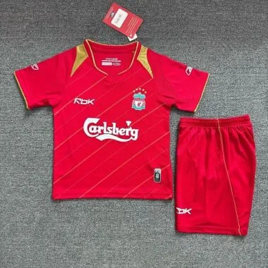 Camisa de jogo em casa do Liverpool 2005/06, estilo retro, tamanho infantil 16-28