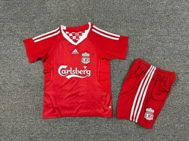 Camisa de jogo em casa do Liverpool (retro) 2008/10, tamanho infantil 16-28