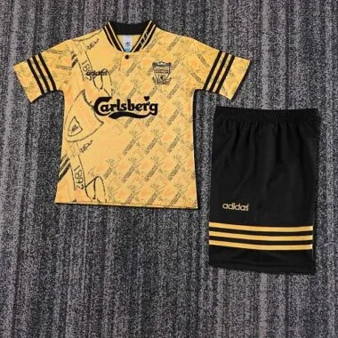 Camisa retro do Liverpool 1994/96 (jogo fora de casa), tamanho infantil 16-28