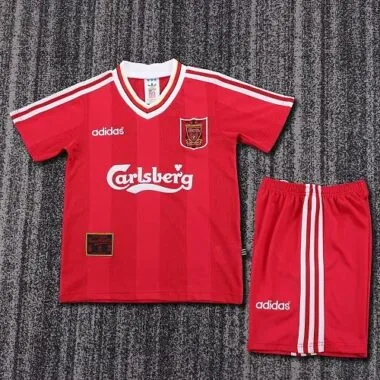 Equipa de casa retro do Liverpool 1995/96, tamanho infantil 16-28
