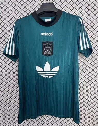 Camisolas de futebol retro do Liverpool de 1995, cor verde, tamanhos S a 4XL