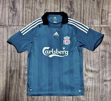 Camisolas de futebol retro do Liverpool da época 2008/09 (jogo fora)