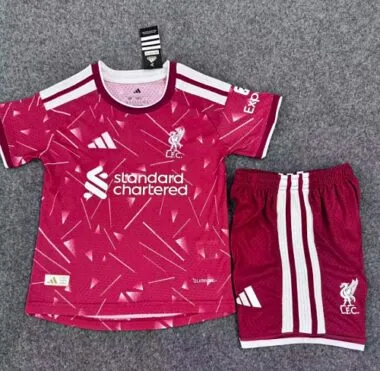 Kit infantil Liverpool 2026/27 casa versao player (tamanho 16-28)