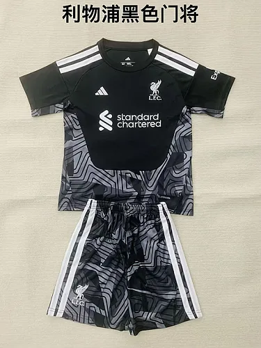 Equipamento infantil de guarda-redes do Liverpool 2026/27, preto, tamanhos 16-28