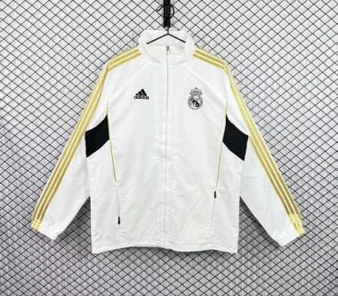 Casaco de vento branco do Real Madrid 2011/12, tamanhos S-2XL