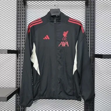 Casaco corta-vento preto do Liverpool 2025/26
