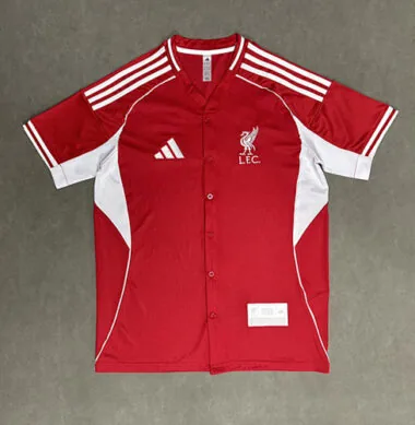 Camisola Liverpool 2025/26 vermelha estilo baseball