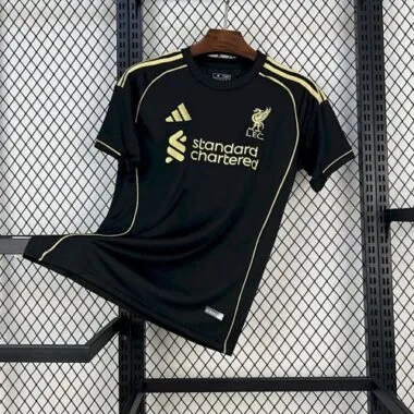 Camisola Liverpool 2025/26 Black Gold Edition