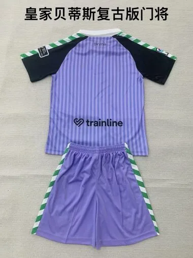 Kids Real Betis 2025/26 Purple Retro Jersey (Size 16-28)