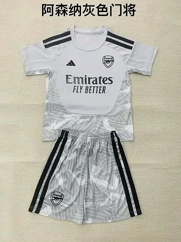 Equipamento infantil do Arsenal 2026/27: Camisola de guarda-redes cinzenta de futebol (tamanhos 16-28)