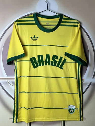 Camisola retro Brasil 1984 COB Adidas amarela (S-4XL)