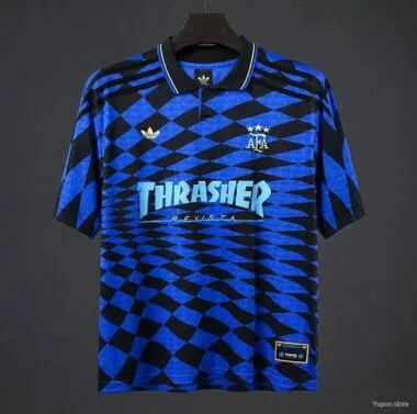 Camisola Argentina 2026 x Thrasher x AFA azul axadrezada (S-2XL)