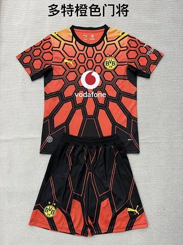 Equipamento infantil de guarda-redes do Borussia Dortmund 2026/27, vermelho e preto, tamanhos 16-28