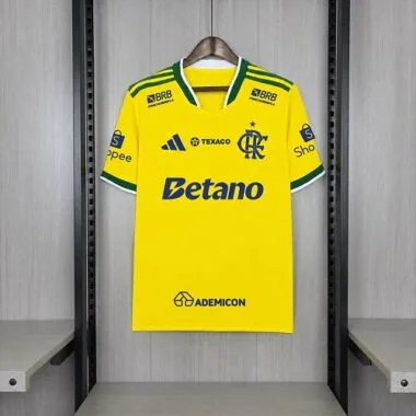 Men#039;s Flamengo 2026/27 Yellow Jersey All Sponsors S-4XL