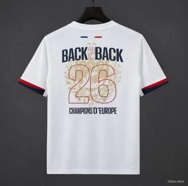 2 Star 25/26 PSG Away Jersey With Champions of Europe 2026