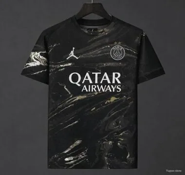 2 Stars 2025/26 PSG × Jordan Brand Fouth Black Jersey With Champions of Europe 2026