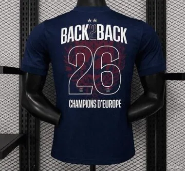 2 Star 2025/26 PSG Home Jersey With Champions of Europe 2026